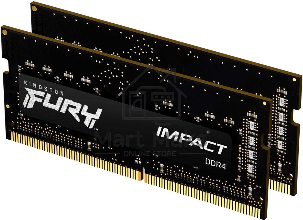 Оперативная память Kingston Fury Impact, DDR4, 32GB (2x16GB), 3200MHz, CL20, SO-DIMM