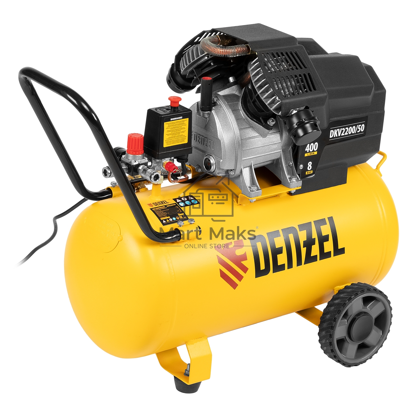 Компрессор воздушный DKV2200/50,Х-PRO 2,2 кВт, 400 л/мин, 50 л Denzel