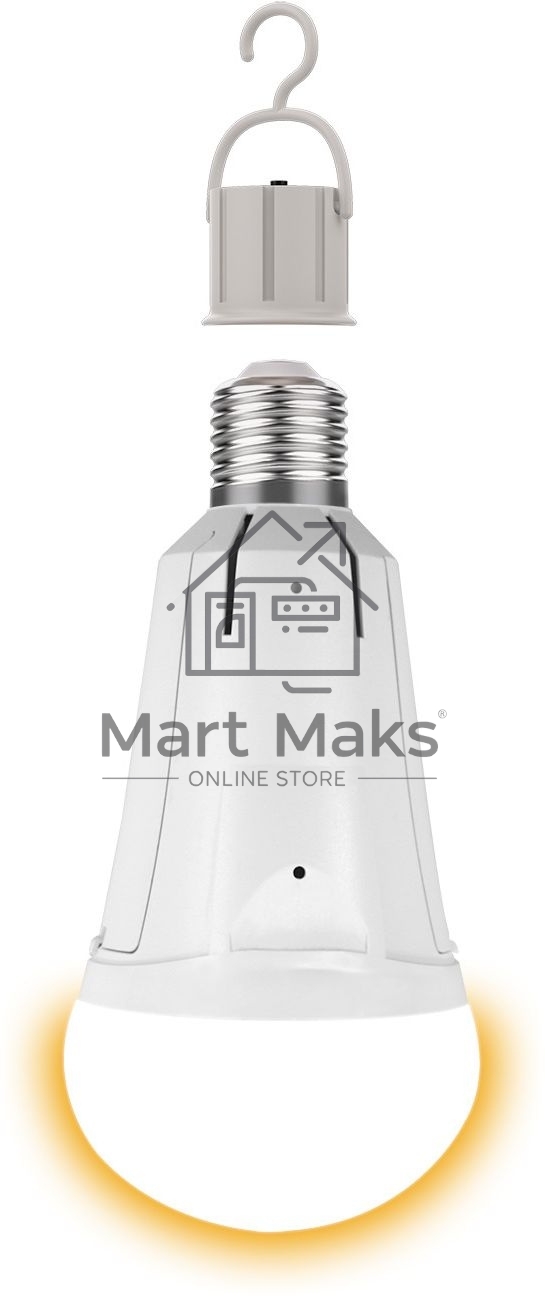 Лампа A80 12W 900lm 3000K Е27 авар. с Li-Ion аккумулятором LED