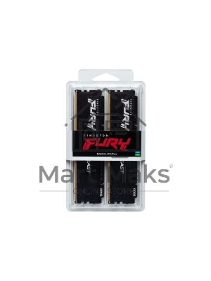 Оперативная память Kingston Fury Beast, DDR5, 64Gb (2x32Gb), 5200MHz, CL40, DIMM, с радиаторами, черный