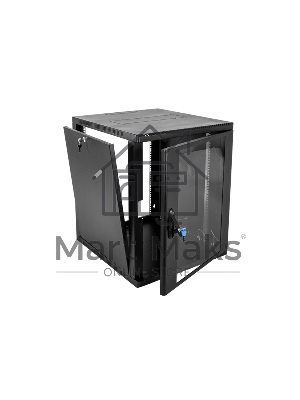 Шкаф ЦМО телекоммуникационный настенный сварной 12U (600 350) съемные стенки, дверь стекло, черный