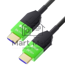 Кабель GCR PRO 40.0m оптический HDMI 2.1 8K 60Hz, 4K 144Hz, высокоскоростной 48.0 Гбит/с, черный, деревянная катушка, GCR-55678
