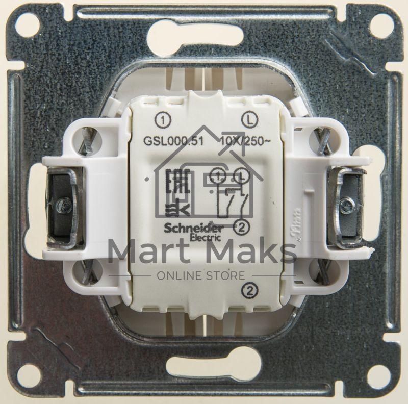 Механизм выключателя 2-кл. СП Glossa сх.5 10А IP20 10AX перламутр SchE GSL000651