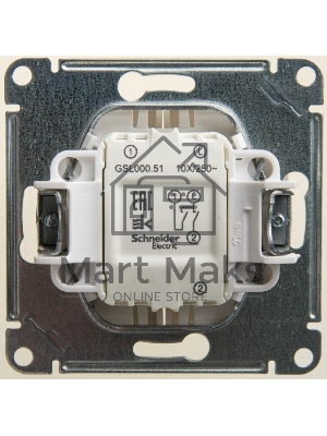 Механизм выключателя 2-кл. СП Glossa сх.5 10А IP20 10AX перламутр SchE GSL000651