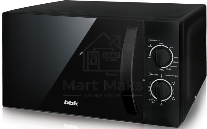 Микроволновая печь BBK 20MWG-739M/B черный, 20 л, 700 Вт, поворотный механизм