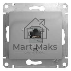 Механизм розетки комп. 1-м СП Glossa RJ45 CAT.5E алюм. SchE GSL000381K