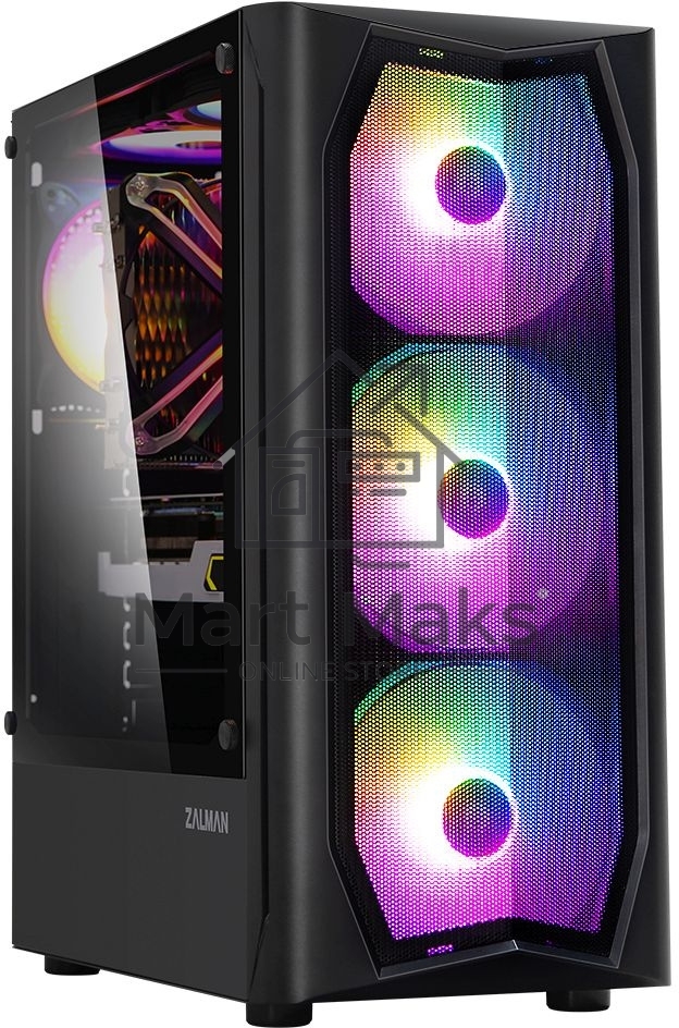 Компьютерный корпус MidiTower Zalman N4 black (ATX,Window, 6xRGB fan, USB2.0 x2, USB3.0x1, без БП) (N4 rev.1)
