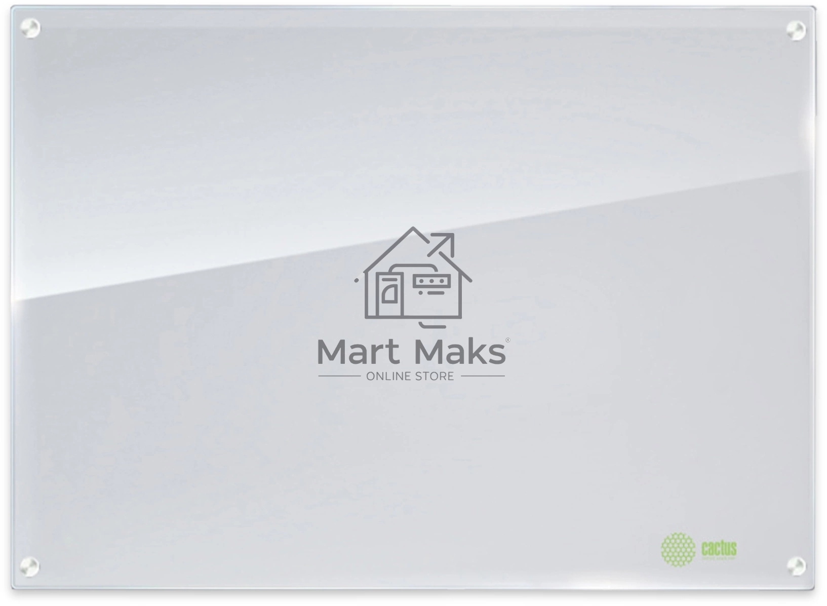 Доска стеклянная Cactus CS-GBD-120X150-WT-TM Сквозное крепление стеклянная белый 120x150см стекло крепления