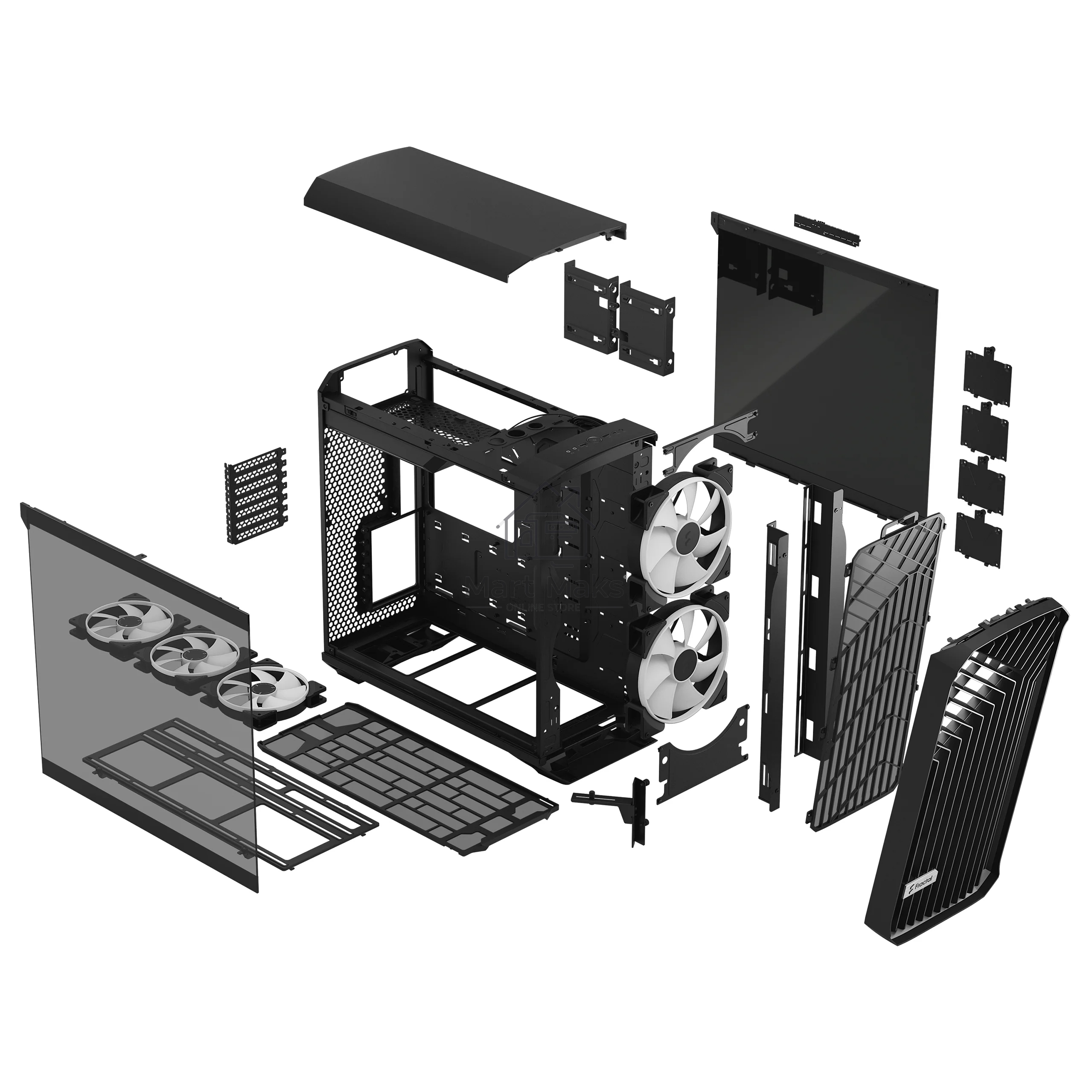 Корпус Fractal Design Torrent Black RGB TG Light Tint / E-ATX, TG, 2x3.5, 4x2.5, 7xPCI, 1xUSB-C, 2xUSB3.0 / 2x180mm, 3x140mm ARGB fans inc. / FD-C-TOR1A-04