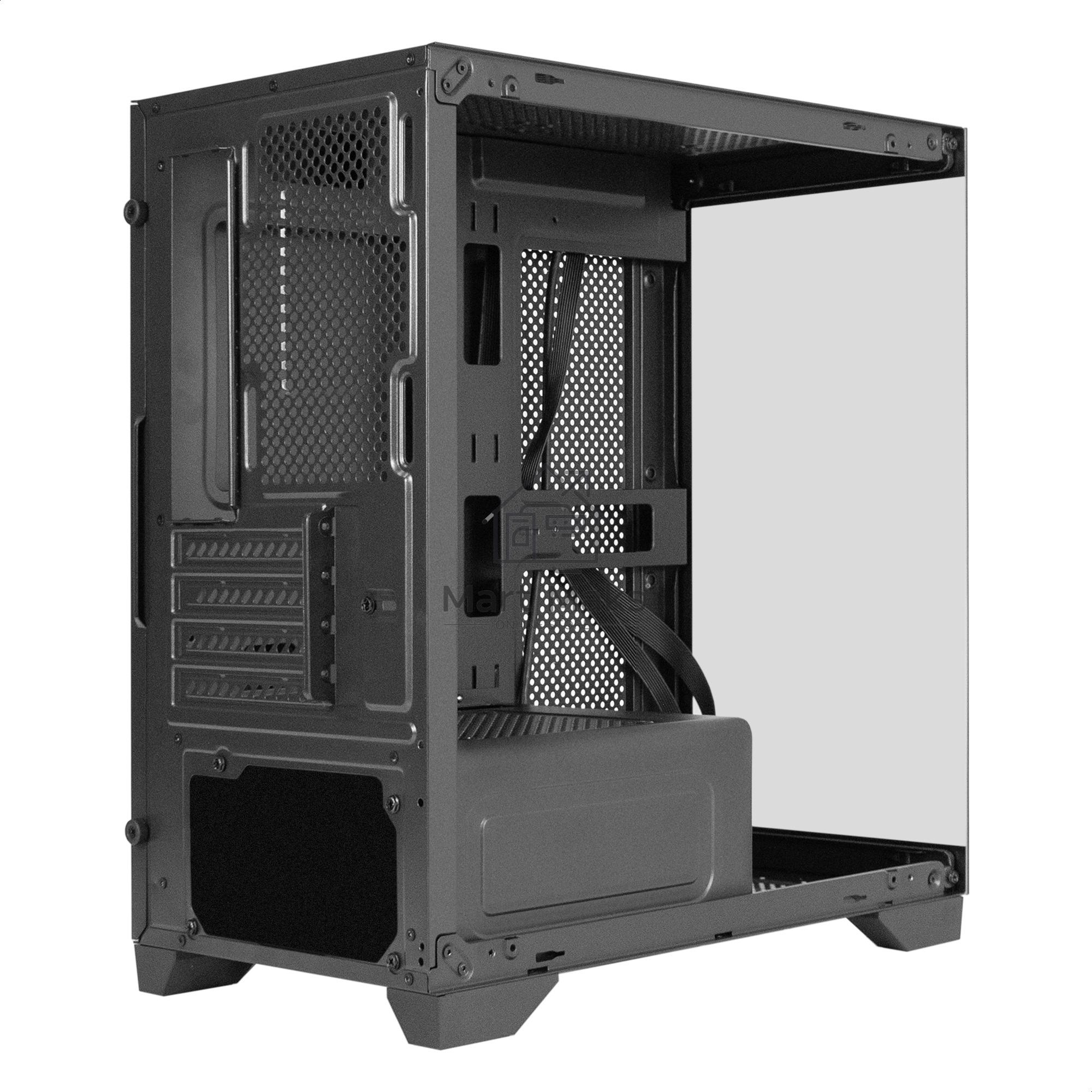 Компьютерный корпус Minitower ExeGate i3 SEA LE (mATX, без БП, 1*USB+1*USB3.0, HD аудио, черный, передняя и боковая панели - закаленное стекло)