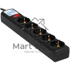 Сетевой фильтр Power Cube SPG5-В1 PC 0,5 м, 5 р, черный 10А, UPS(C14), SPG5-В1