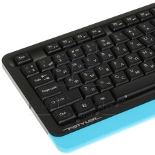 Клавиатура проводная A4Tech Fstyler FKS10, USB, черный/синий