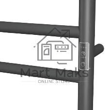 Полотенцесушитель электрический с полкой BAU Stil Shelf Gun Grey 50х80, 7 планок, универсальный, тем