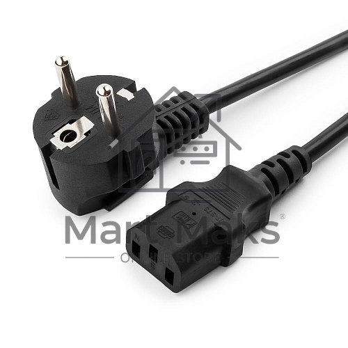 Кабель Gembird Power 250V 10A EUR, VDE Кабель питания сетевой, Евровилка, заземление, 5m (PC-186-VDE-5M)