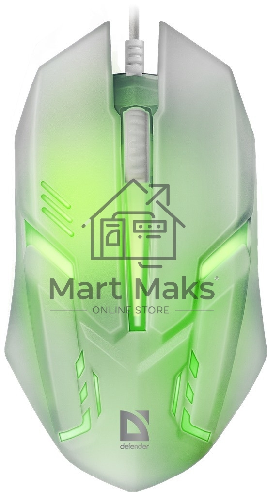 Мышь проводная Defender Cyber MB-560L белый, 1200 dpi, USB, кнопки - 3