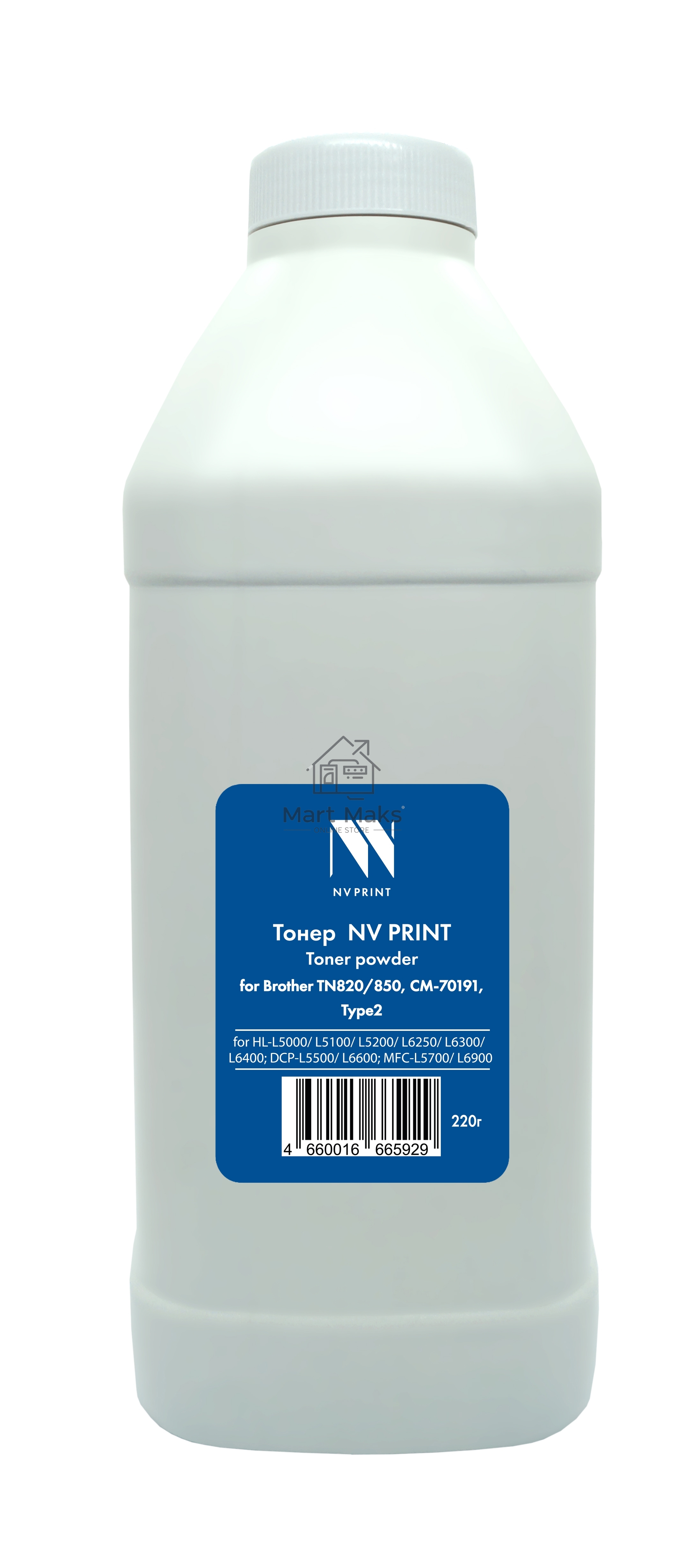 Тонер NVPrint для Brother TN820/850 Type2 (220г) OEM&Compatible (TN-3430, TN-3480, TN-3512, TN-3520) для HL-L5000, L5100, L5200, L6250, L6300, L6400; DCP-L5500, L6600; MFC-L5700, L5750, L6800, L6900 совместимый