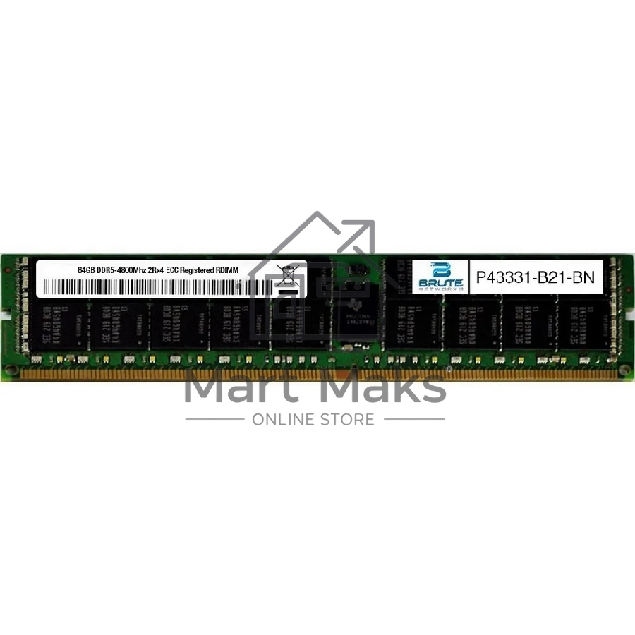 Оперативная память HPE P43331-B21, DDR5, 64GB (1x64 GB), 4800 MHz, CL40, ECC, RDIMM