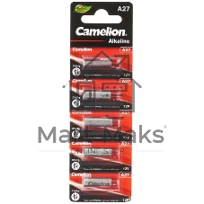 Батарейка Camelion LR27A BL-5 Mercury Free (A27-BP5, 12В) (5шт. в уп-ке)