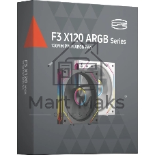 Вентилятор для корпуса PcCooler F3 X120 WH ARGb 120х120x25 белый 4-pin (F3X120-WHAC112-GL) Ret