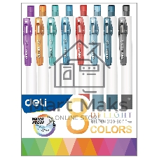Набор ручек гелевых Deli Delight EG120-8C (8шт), 8 цветов