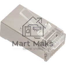 Коннектор RJ45 тип EZ, 8P8C, STP, Cat.5e, универсальный, со вставкой, покрытие 50 микрон,100 шт.