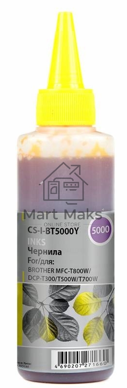 Чернила Cactus CS-I-BT5000Y желтый 100мл для Brother DCP-T300, DCP-T500W,DCP-T700W, MFC-T800W