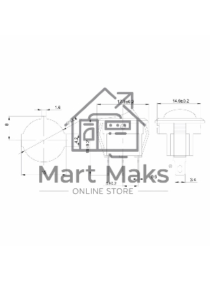 Выключатель клавишный Rexant круглый 250V 3А (3с) ON-OFF синий с подсветкой Micro