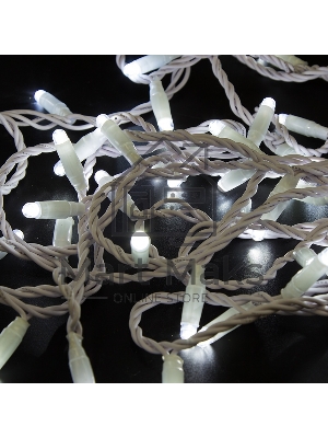 Гирлянда Neon-night Нить 10м, постоянное свечение, белый ПВХ, 24В, белый