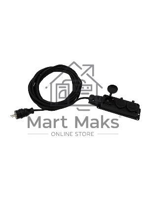 Удлинитель-шнур Rexant КГ 3х1.5, 10 м, 3 гнезда, морозостойкий, с/з, 16 А, 3500 Вт, IP44 (Сделано в России)