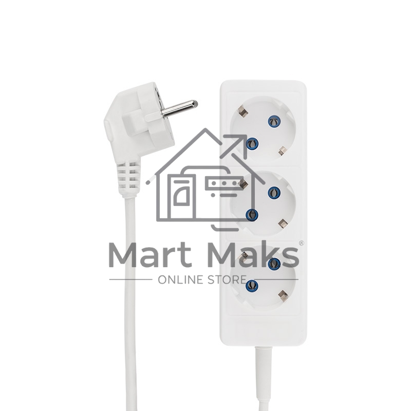 Удлинитель PROconnect 3 гнезда, 3 м, 3х0.75 мм², с/з, белый