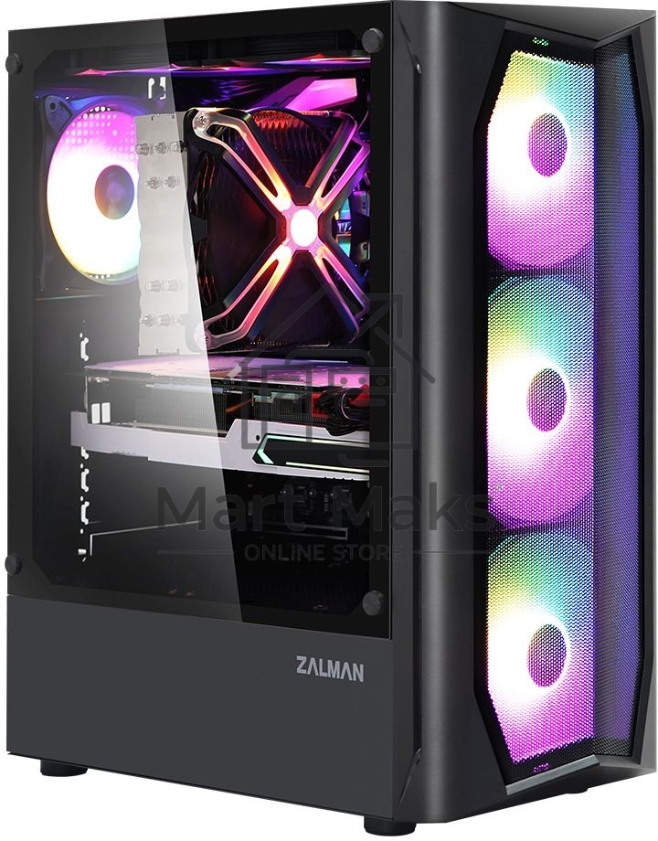 Компьютерный корпус MidiTower Zalman N4 black (ATX,Window, 6xRGB fan, USB2.0 x2, USB3.0x1, без БП) (N4 rev.1)