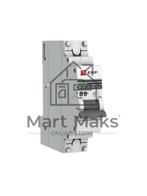 Выключатель автоматический модульный 1п B 6А 4.5кА ВА 47-63 PROxima EKF mcb4763-1-06B-pro