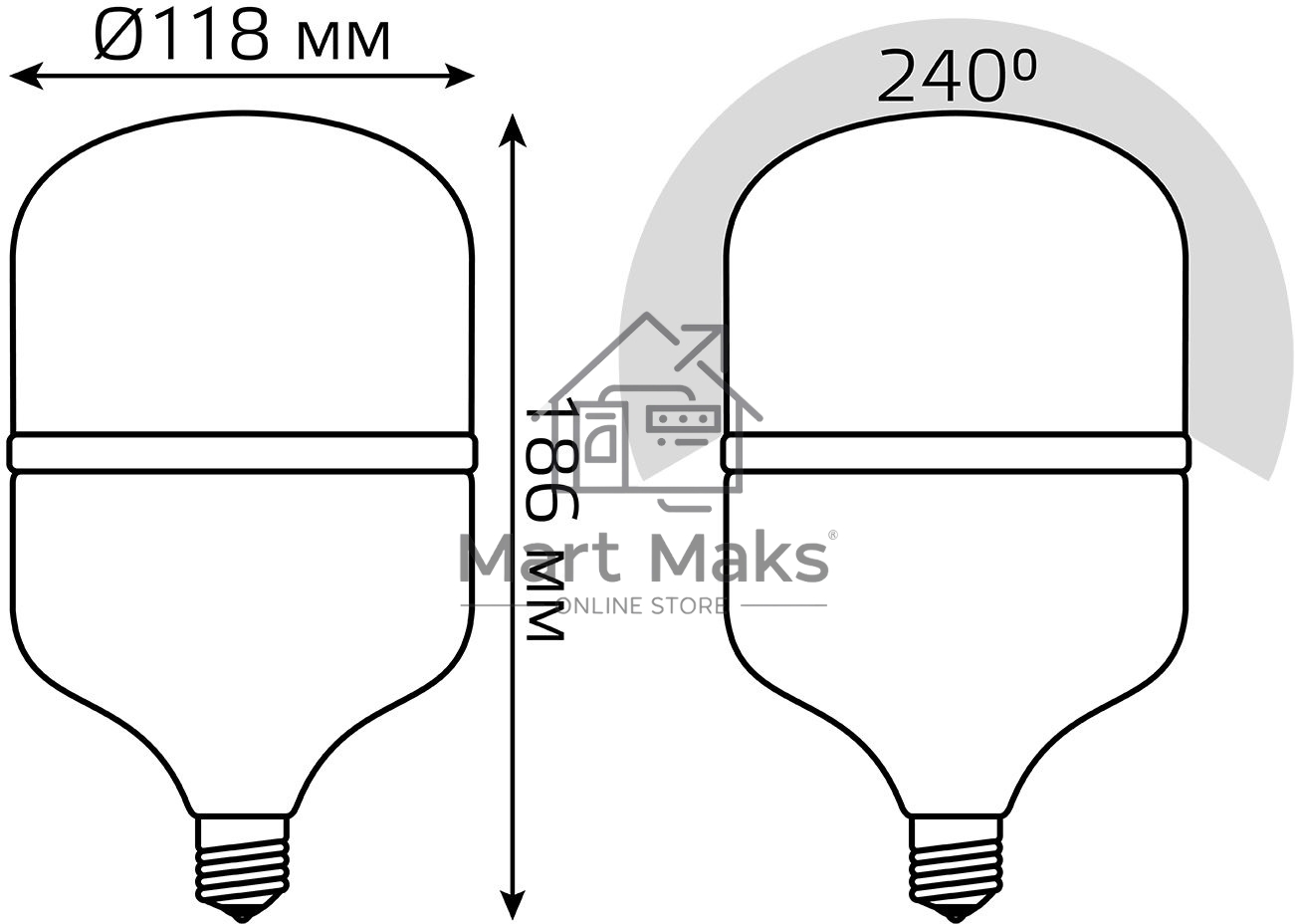 Лампа светодиодная Gauss Elementary T120 42Вт цок.:E27 цилин. 220B 3600K св.свеч.бел.нейт. (упак.:1шт) (63224)