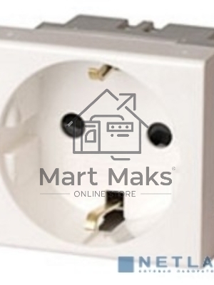 Розетка 1-м СП Viva 2мод. защ. шторки с заземл. бел. ДКС 45005