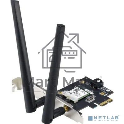 Сетевой адаптер ASUS PCE-AX1800 WIFI 802.11ax, 2402 + 574Mbpsб PCI-E Adapter, 2 антенны; 90IG07A0-MO0B00