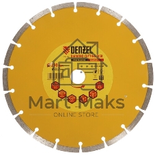 Диск алмазный отрезной Denzel ф230 х 22,2 мм, Сплошной, мокрое резание, HWD92