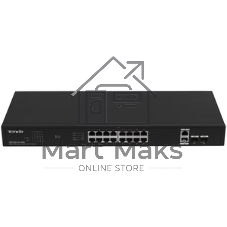 Коммутатор неуправляемый PoE Tenda TEG1120P-16-150W 18 портов, 18x1 Гбит/с, PoE 16х30 Вт (до 150Вт), SFP 2x1 Гбит/с