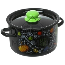 Кастрюля Appetite 1RD221М Healthy food с крышкой, эмалированная сталь 5,5 л