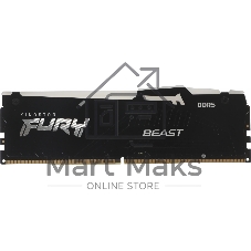 Оперативная память Kingston Fury Beast, DDR5, 16Gb (1x16GB), 6000MHz, CL36, DIMM, с радиатором, RGB, черный