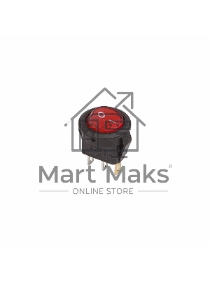 Выключатель клавишный Rexant круглый 250V 3А (3с) ON-OFF красный с подсветкой Micro