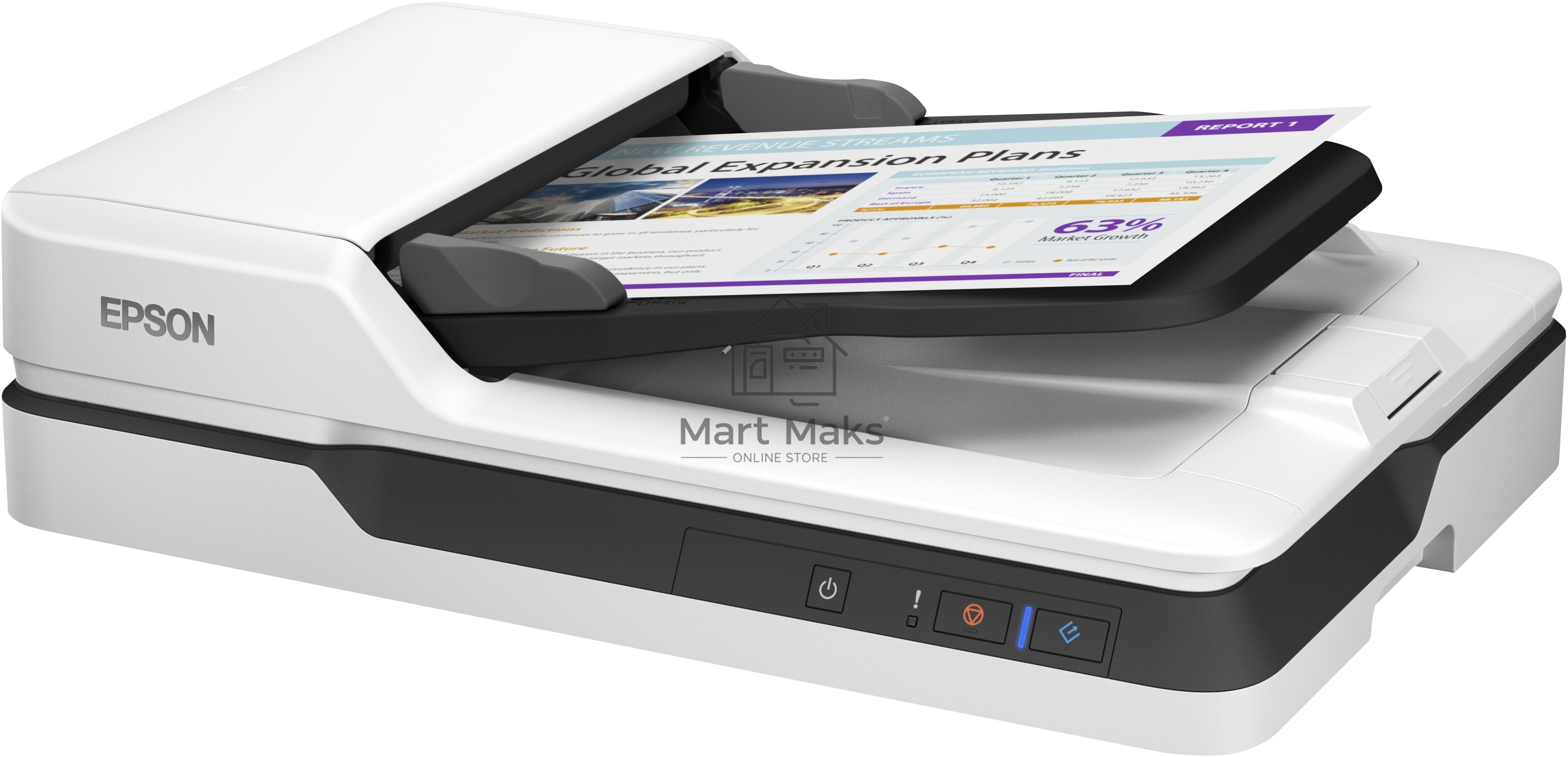 Сканер Epson WorkForce DS-1630 (B11B239401) планшетный, A4, CIS, 600x600 dpi, двусторонный автоподатчик, USB 3.0