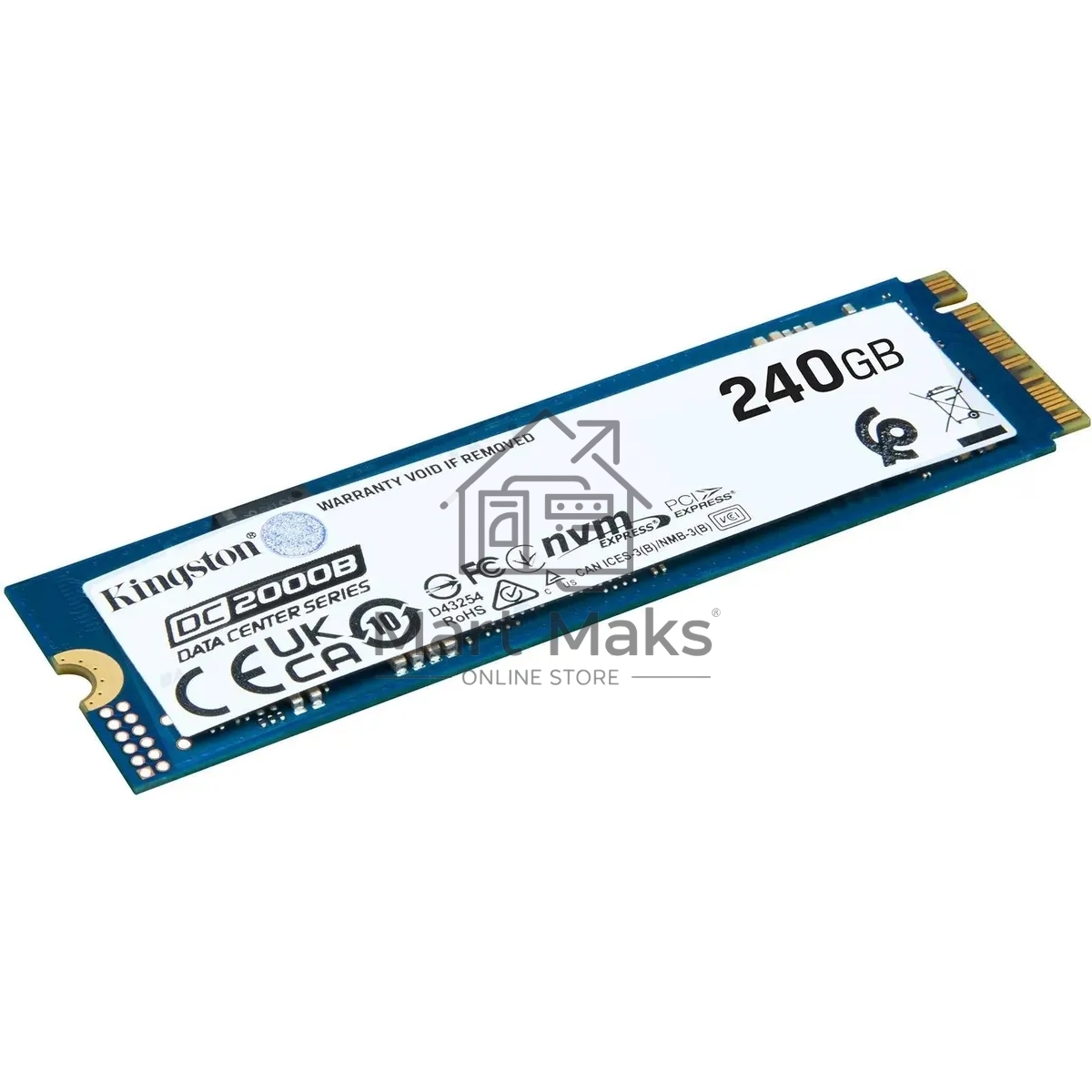 Накопитель SSD Kingston DC2000B, 240GB, PCIe 4.0 x4, M.2 2280, R/W 4500/400