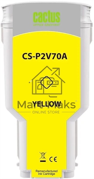 Картридж струйный Cactus CS-P2V70A №730 желтый (300мл) для HP Designjet T1600/1700/2600