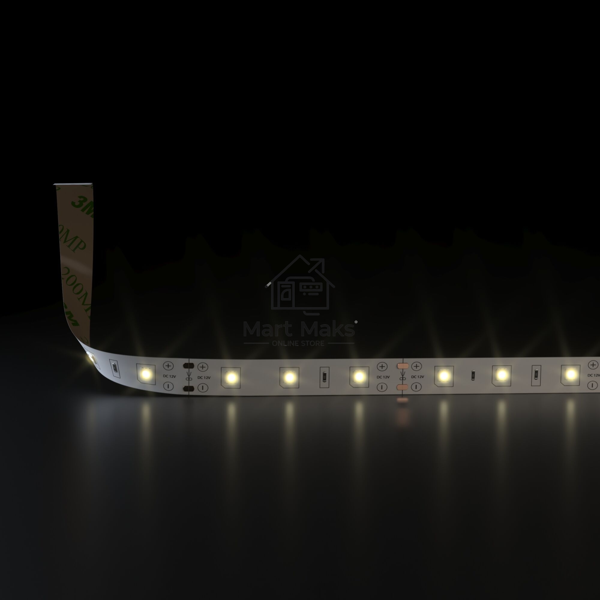 Лента светодиодная SLS 01 CW IP 20 / Набор светодиодной ленты 5m 2835 12V 60Led 4,8W IP20 3300K теплый белый