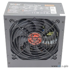 Блок питания Ginzzu CB650 12CM черный,24+4p,2 PCI-E(6+2), 4*SATA, 3*IDE,оплетка MB, кабель питания