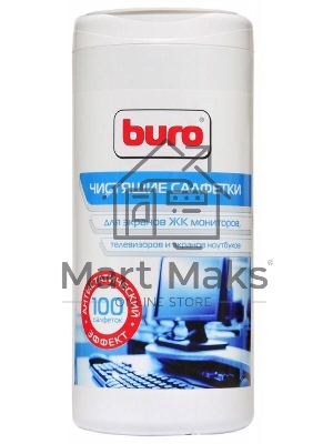 Салфетки Buro BU-Ascreen для экранов мониторов/плазменных/ЖК телевизоров/ноутбуков туба 100шт влажных