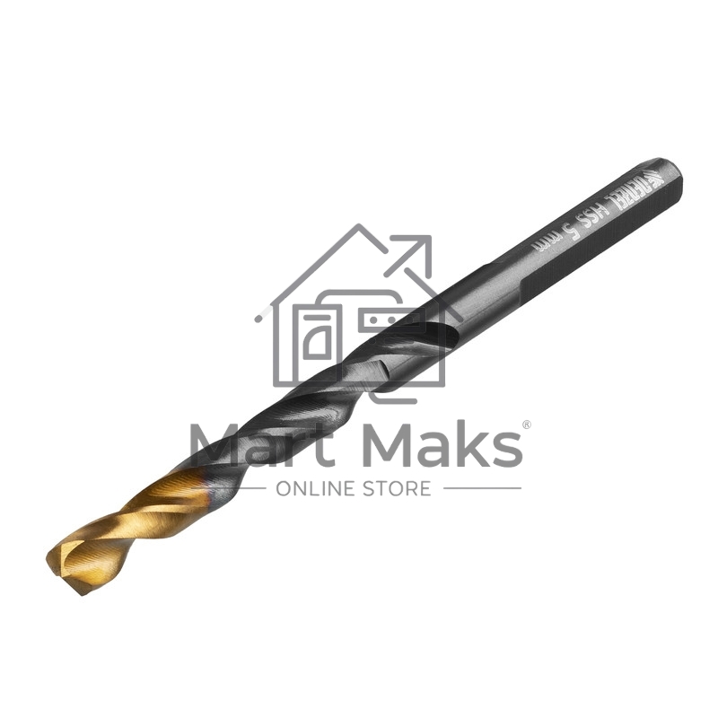 Сверло по металлу, 5 мм, HSS-Tin, Golden Tip, 10 шт. Denzel