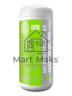 Салфетки влажные Cactus CS-ASHCL100 для рук антибактериальные (100лист.) спиртовые
