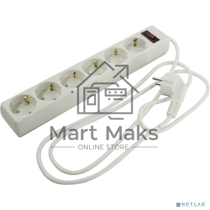 Сетевой фильтр ExeGate EX266866RUS SP-6-1.5W (6 розеток, 1.5м, евровилка, белый)