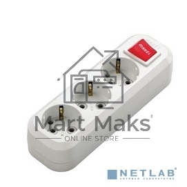 Колодка удлинителя MAKEL MGP211 3 гнезда с заземлением c выключателем